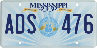 MS license plate ADS476