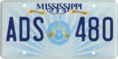 MS license plate ADS480