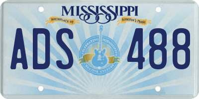 MS license plate ADS488