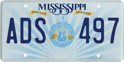MS license plate ADS497