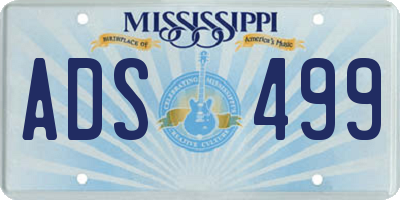 MS license plate ADS499