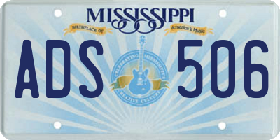 MS license plate ADS506