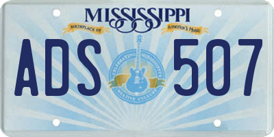 MS license plate ADS507