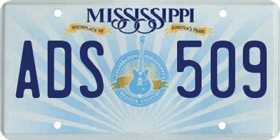 MS license plate ADS509