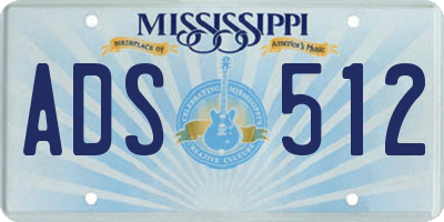 MS license plate ADS512