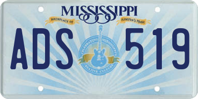 MS license plate ADS519