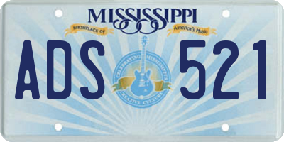 MS license plate ADS521