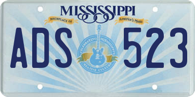MS license plate ADS523