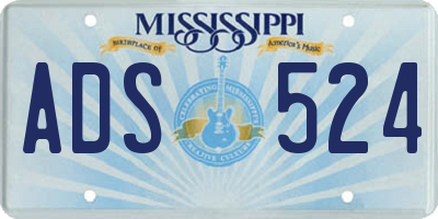 MS license plate ADS524