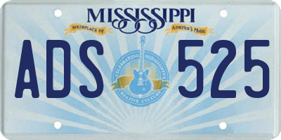 MS license plate ADS525