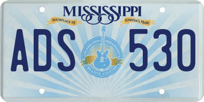 MS license plate ADS530