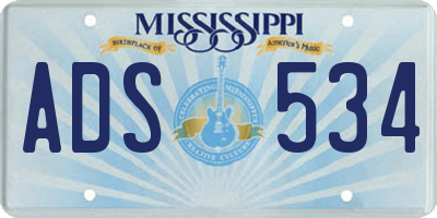 MS license plate ADS534
