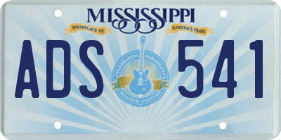 MS license plate ADS541