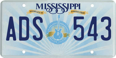 MS license plate ADS543