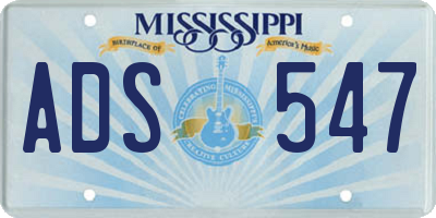 MS license plate ADS547