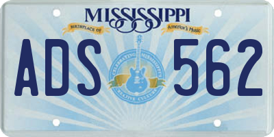 MS license plate ADS562