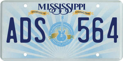 MS license plate ADS564