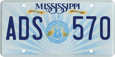 MS license plate ADS570