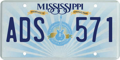 MS license plate ADS571