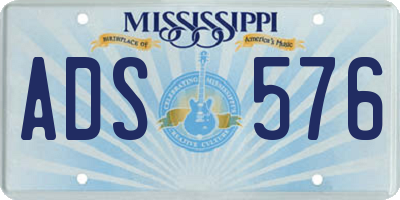 MS license plate ADS576