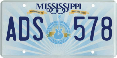 MS license plate ADS578