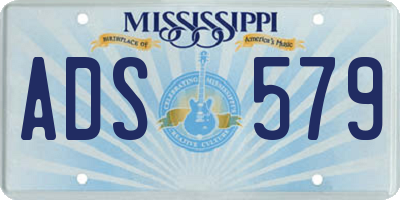 MS license plate ADS579