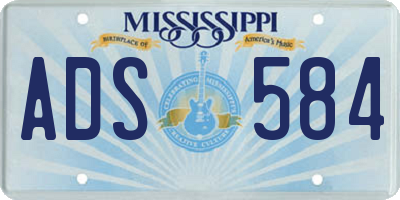 MS license plate ADS584