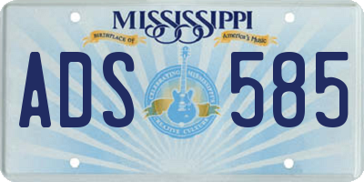 MS license plate ADS585