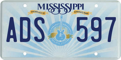 MS license plate ADS597