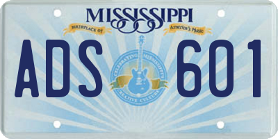 MS license plate ADS601