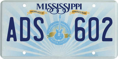 MS license plate ADS602