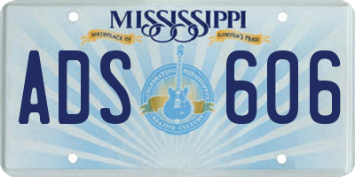 MS license plate ADS606