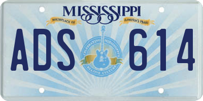 MS license plate ADS614