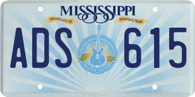 MS license plate ADS615