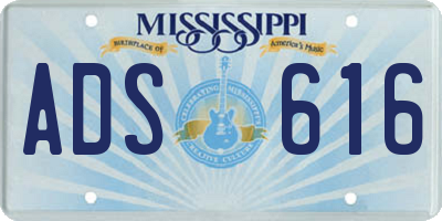 MS license plate ADS616