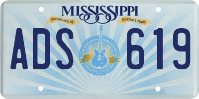 MS license plate ADS619