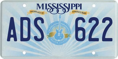 MS license plate ADS622