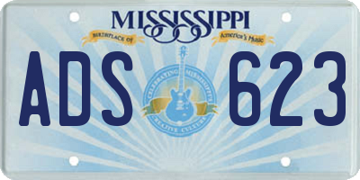 MS license plate ADS623