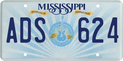 MS license plate ADS624