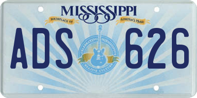 MS license plate ADS626