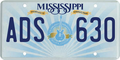 MS license plate ADS630