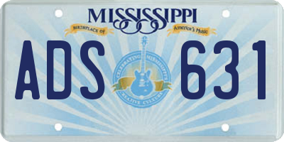 MS license plate ADS631