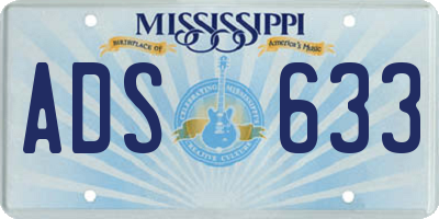 MS license plate ADS633