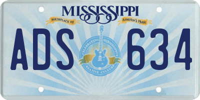 MS license plate ADS634