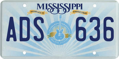 MS license plate ADS636