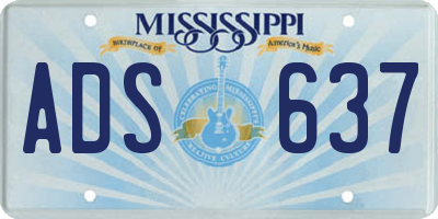 MS license plate ADS637