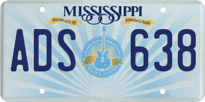 MS license plate ADS638