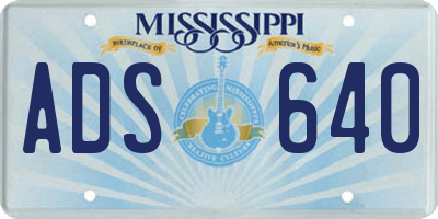MS license plate ADS640