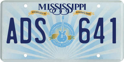 MS license plate ADS641