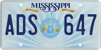 MS license plate ADS647